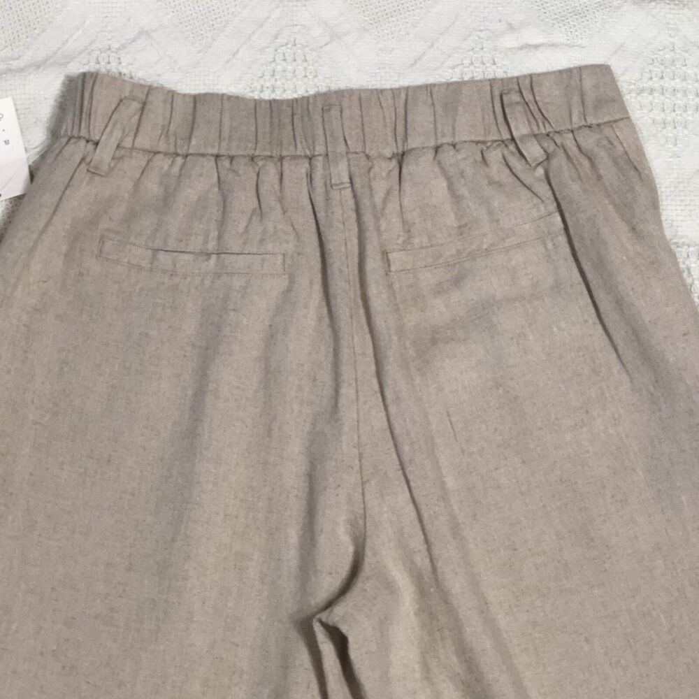 New Day High-Rise Linen Pleat Front Straight Trousers Womens Size 6L Natural - Picture 9 of 9
